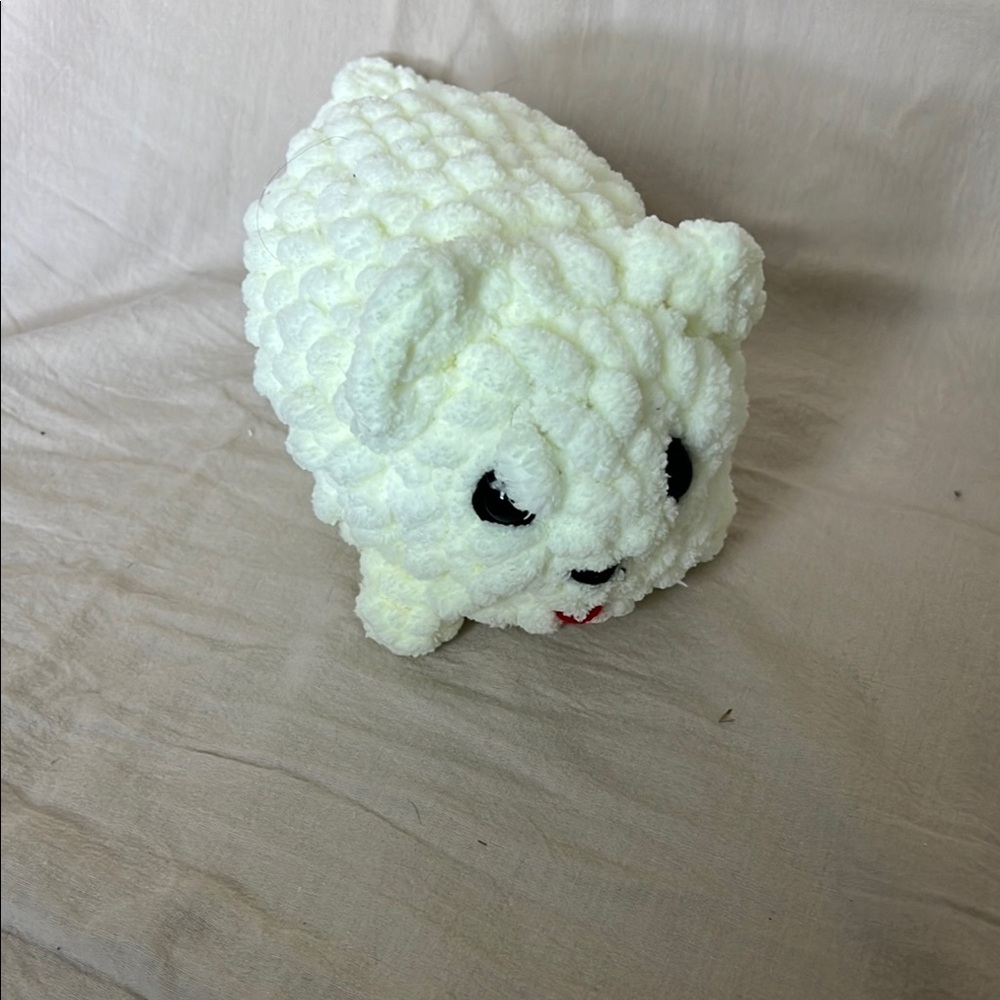 Plush White Small Pet Toy